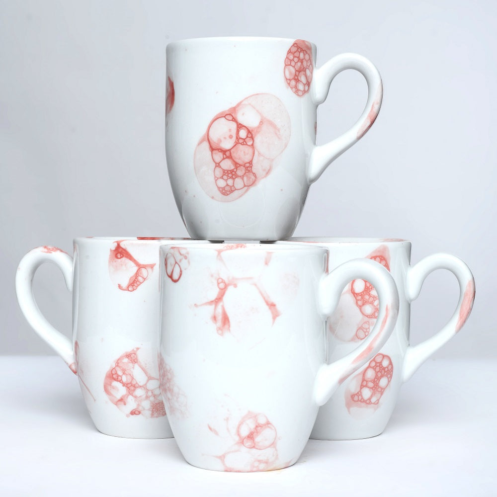 Tablejoy Milk/Coffee Mug Set'4 Red