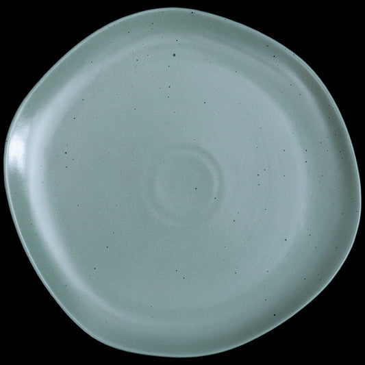 FUJITAKE FLATE PLATE 16CM ER MIST GREEN DOTTS SET OF 6