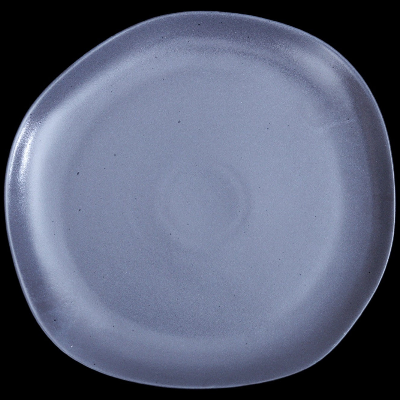 FUJITAKE FLATE PLATE 27CM ER CHARCOAL GRAY DOTTS SET OF 6