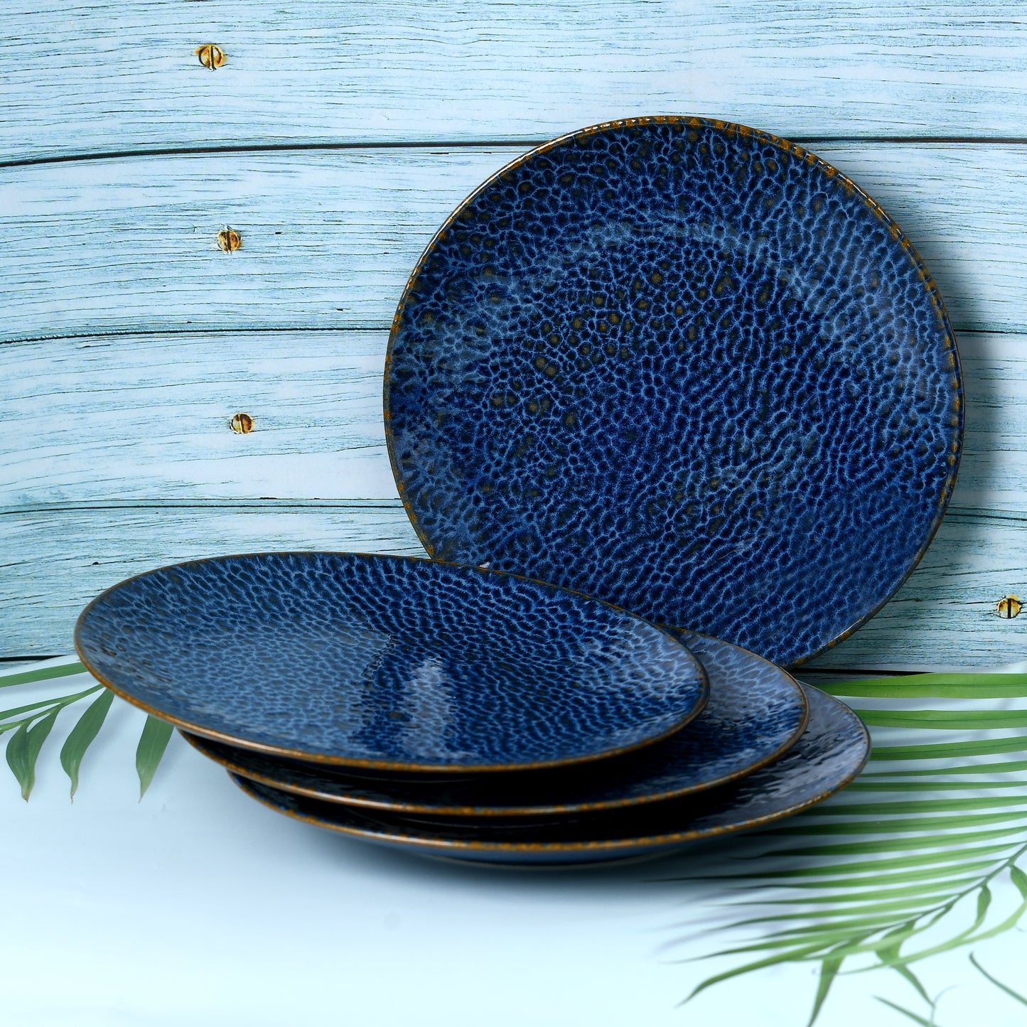 Coupe Plate 27 Cm Set of 4 - Rain Cobalto