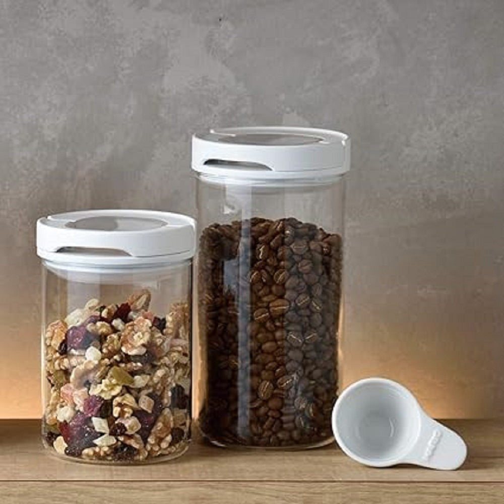 HARIO Sealed Canister L MCNJ-300-W (LARGE), Capacity 1000ml