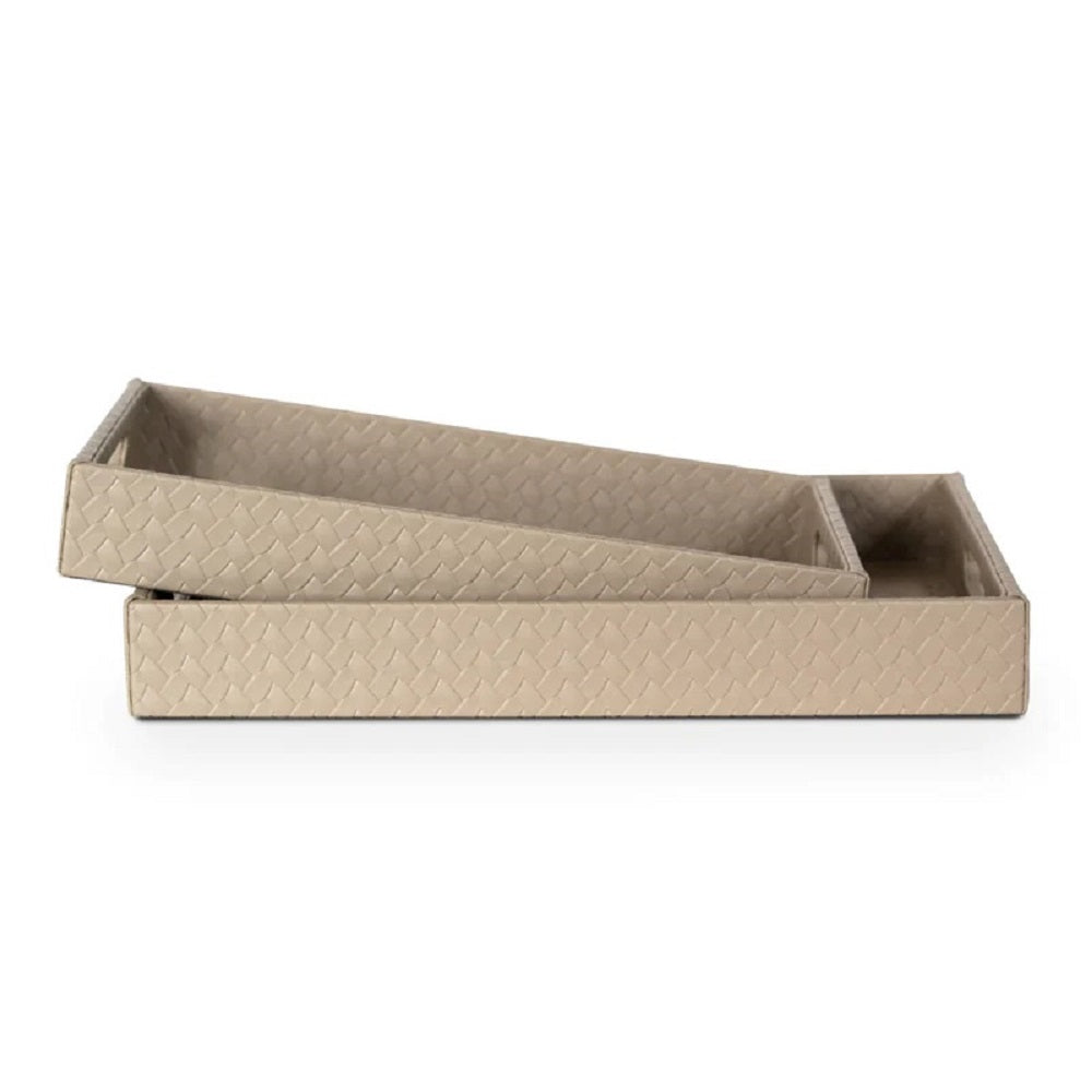 Three Sixty Leather Entwine Set of 2 Tray