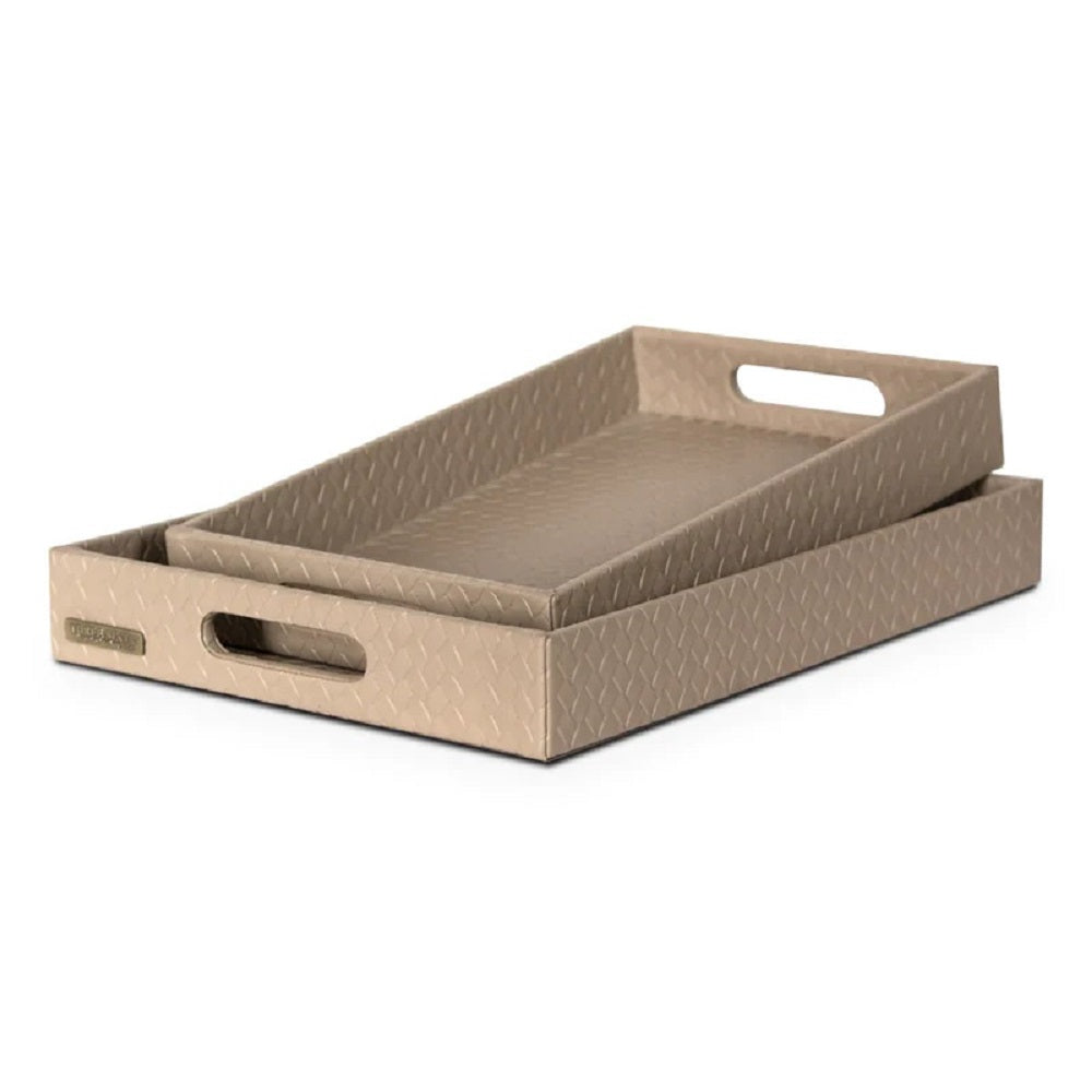 Three Sixty Leather Entwine Set of 2 Tray