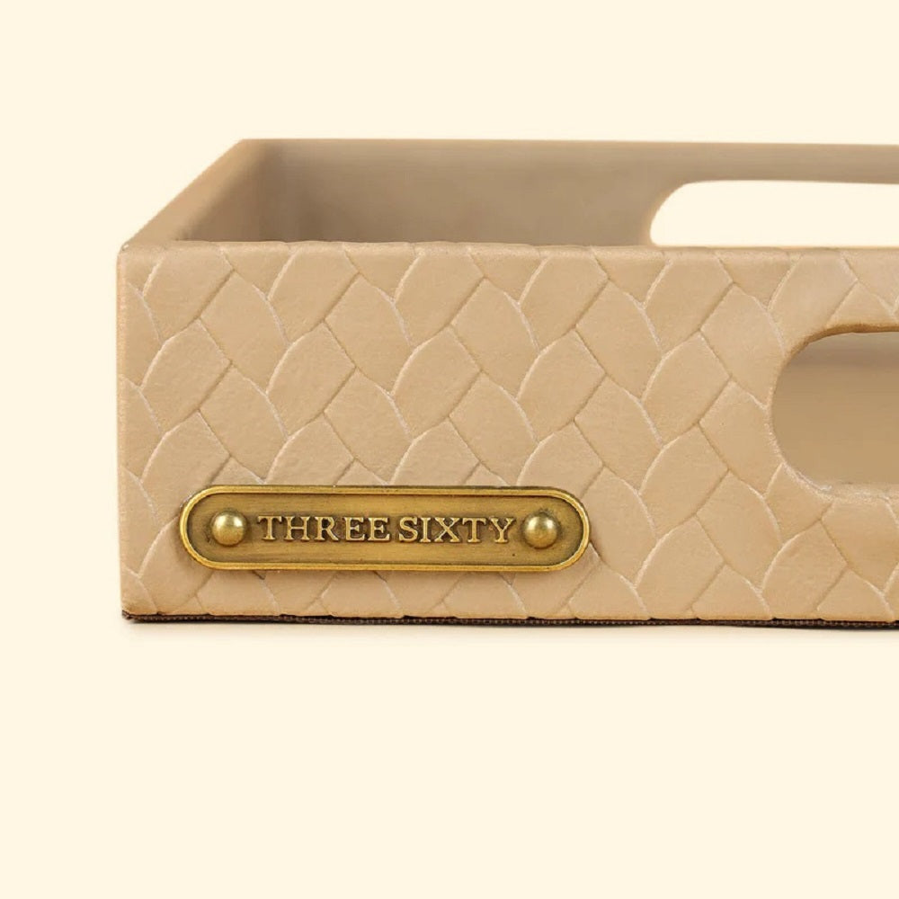 Three Sixty Leather Entwine Large Tray