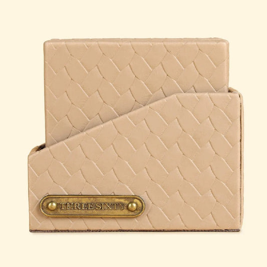 Three Sixty Leather Entwine Set Of 6 Coasters