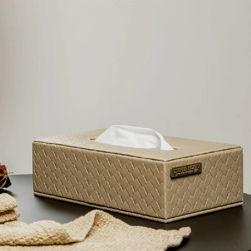 Three Sixty Leather Entwine Tissue Box