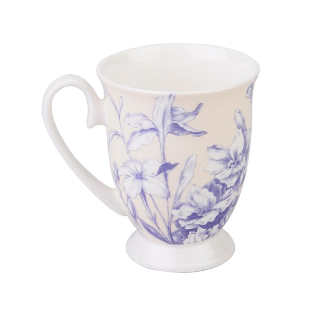 STECHCOL COFFEE/MILK MUG BLUE LILY SET 2