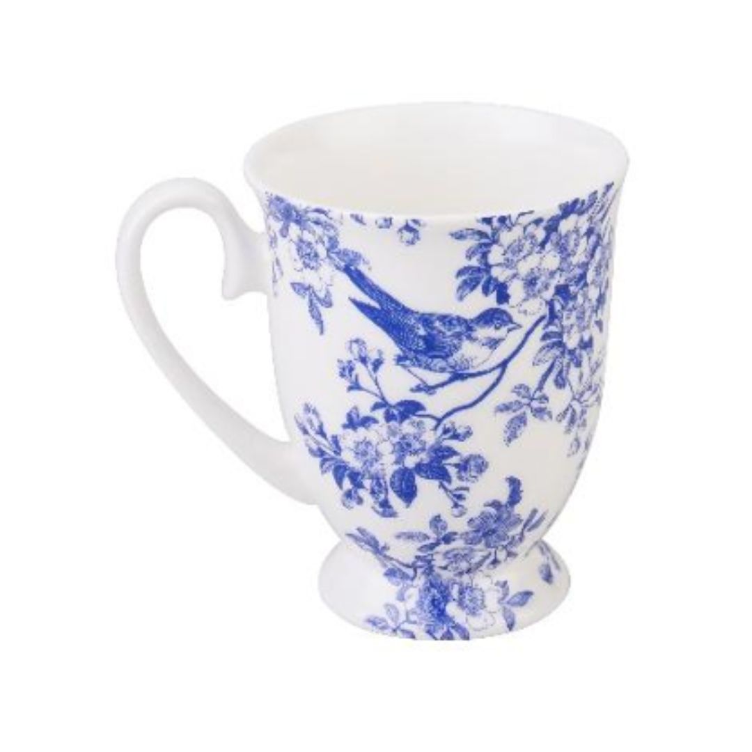 STECHCOL COFFEE/MILK MUG BLUE FLORAL SET 2