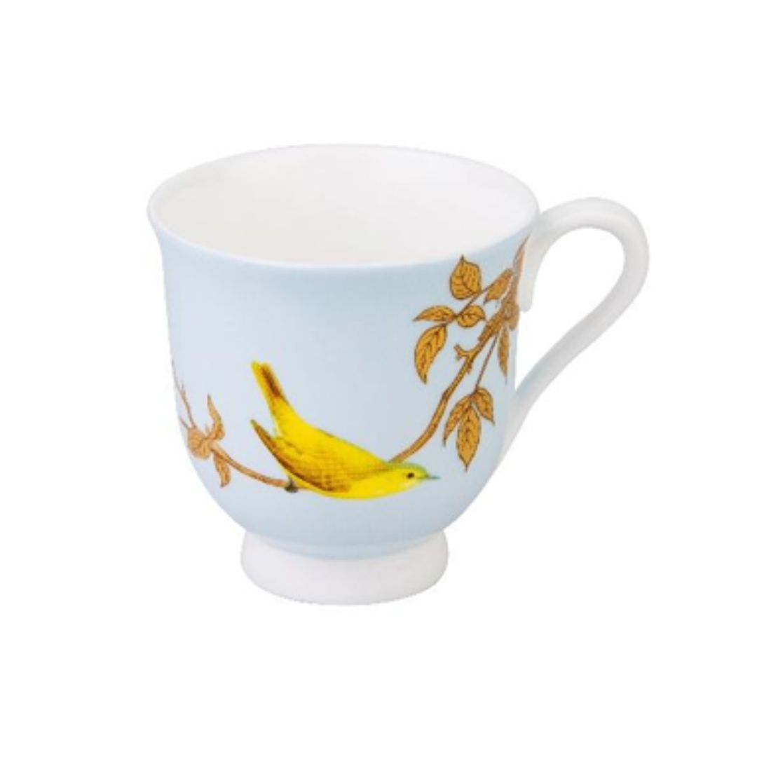 STECHCOL TEA MUG QUETZAL BIRD BLUE SET 4