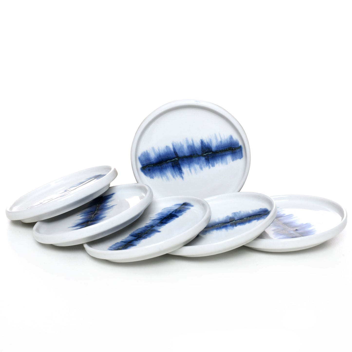 Tablejoy Edged Cannapes Plate Set'6 Blue