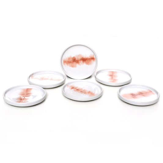 Tablejoy Edged Cannapes Plate Set'6 Red