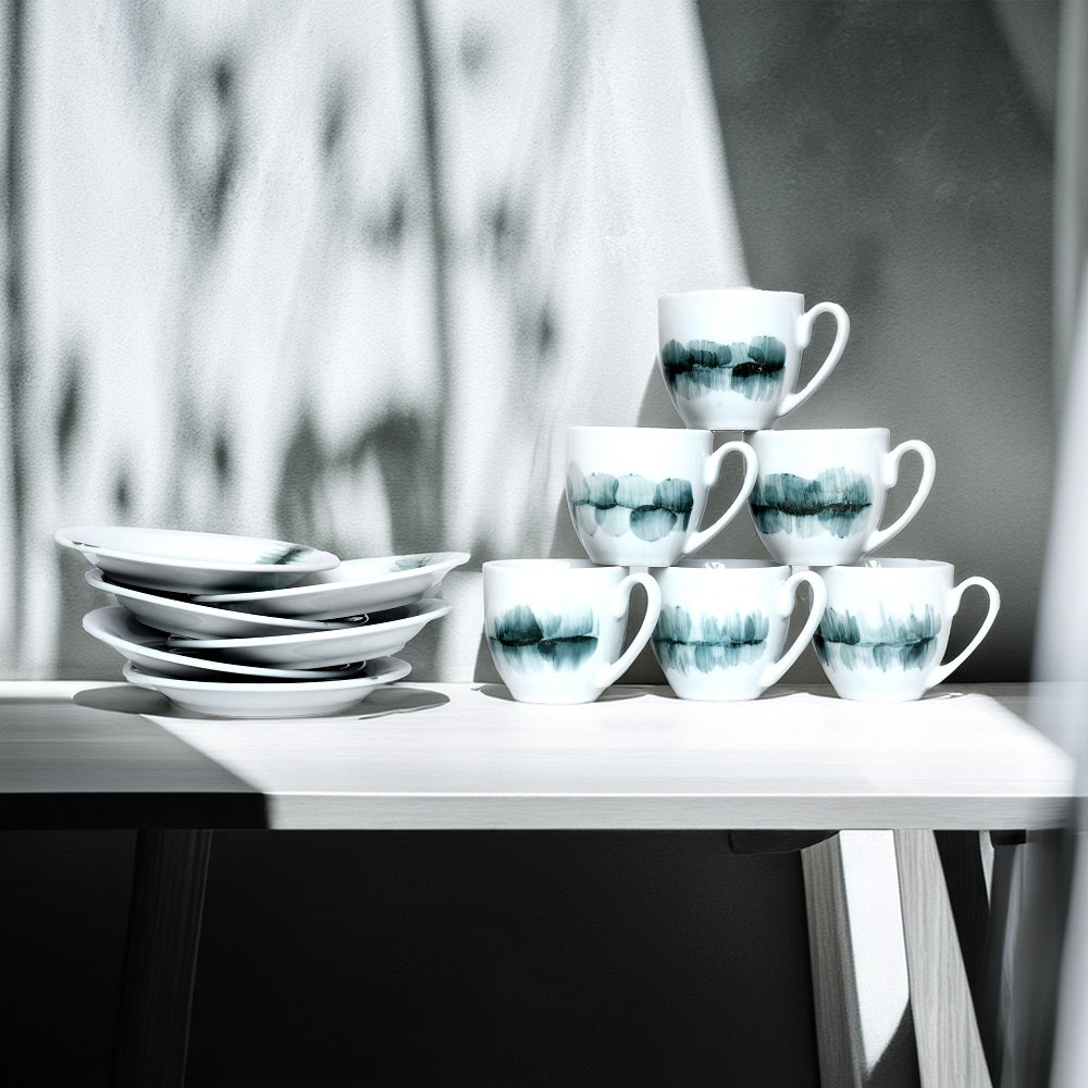 Tablejoy 6 Cups & 6 Saucer Set'12 Blk