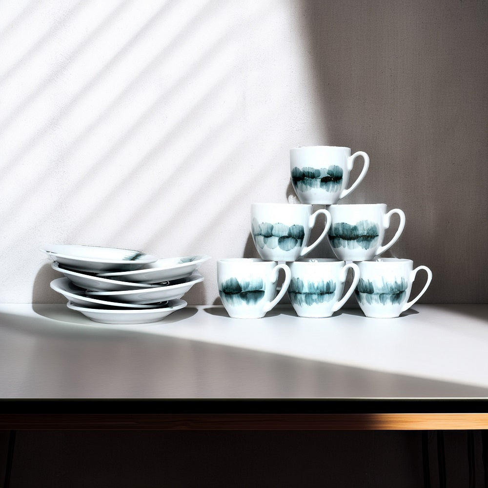 Tablejoy 6 Cups & 6 Saucer Set'12 Blk