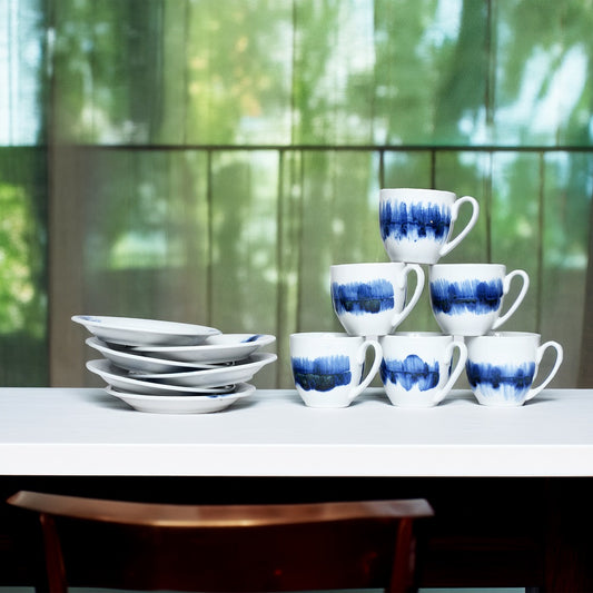 Tablejoy 6 Cups & 6 Saucer Set'12 Blu