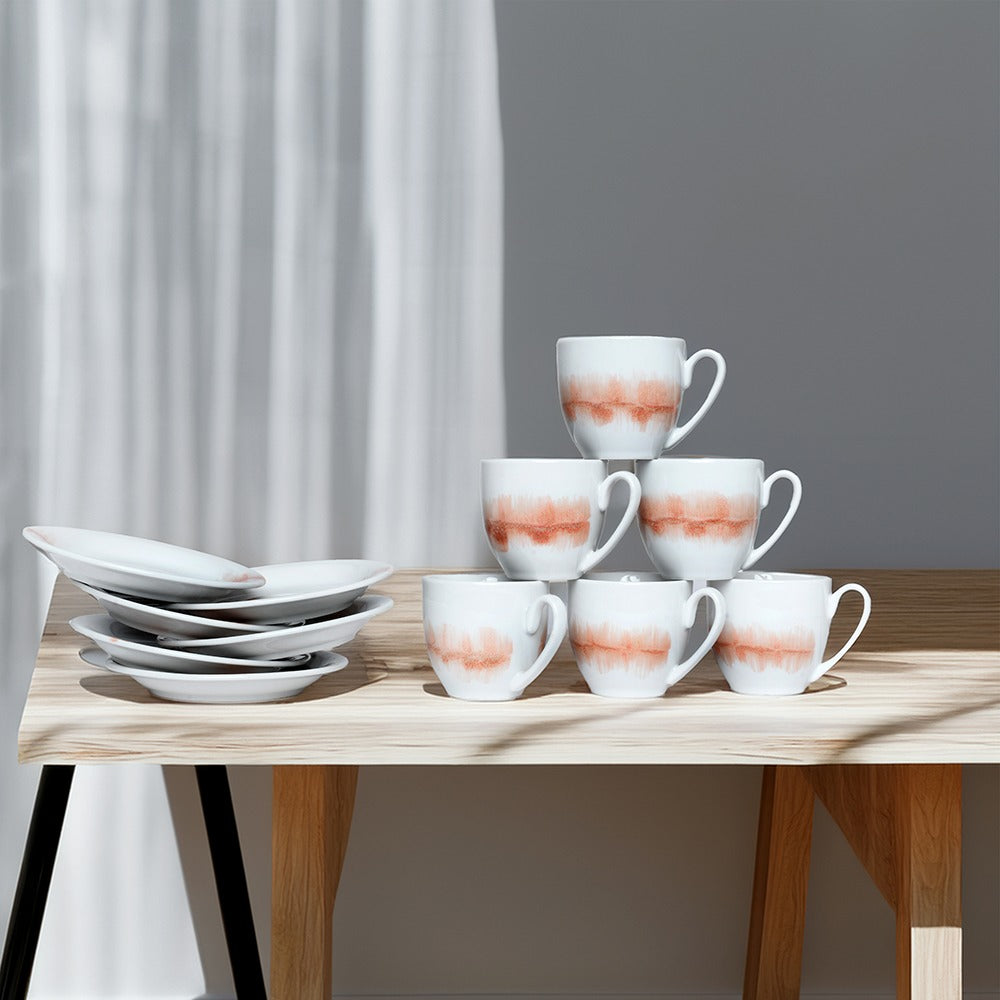 Tablejoy 6 Cups & 6 Saucer Set'12 Red
