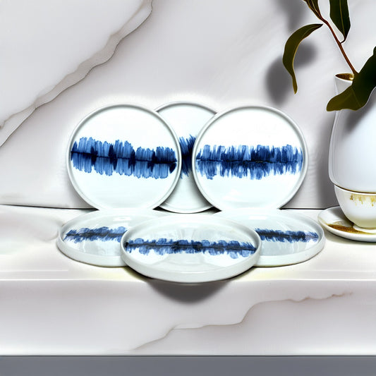 Tablejoy Edged Snack Plate Set'6 Blu