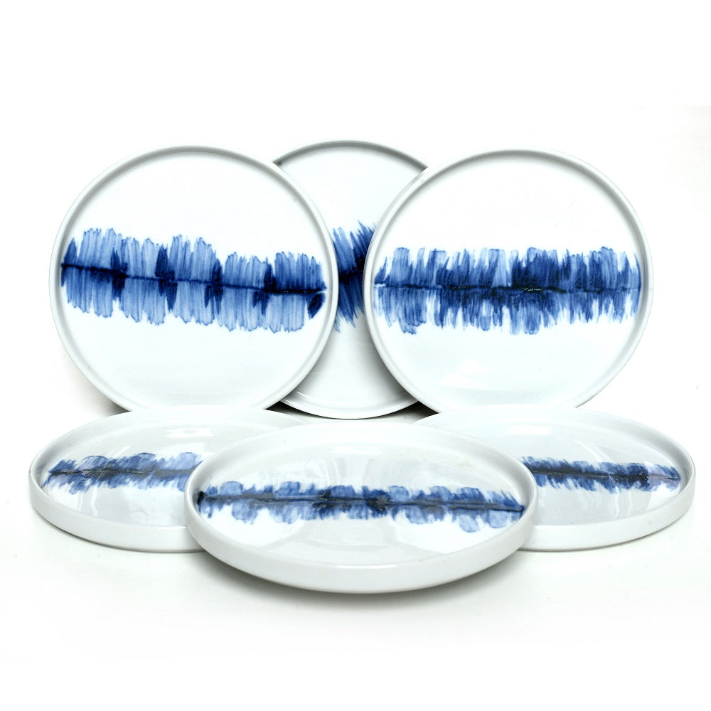 Tablejoy Edged Snack Plate Set'6 Blu