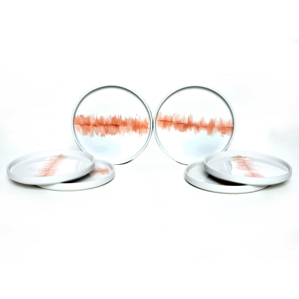 Tablejoy Edged Snack Plate Set'6 Red