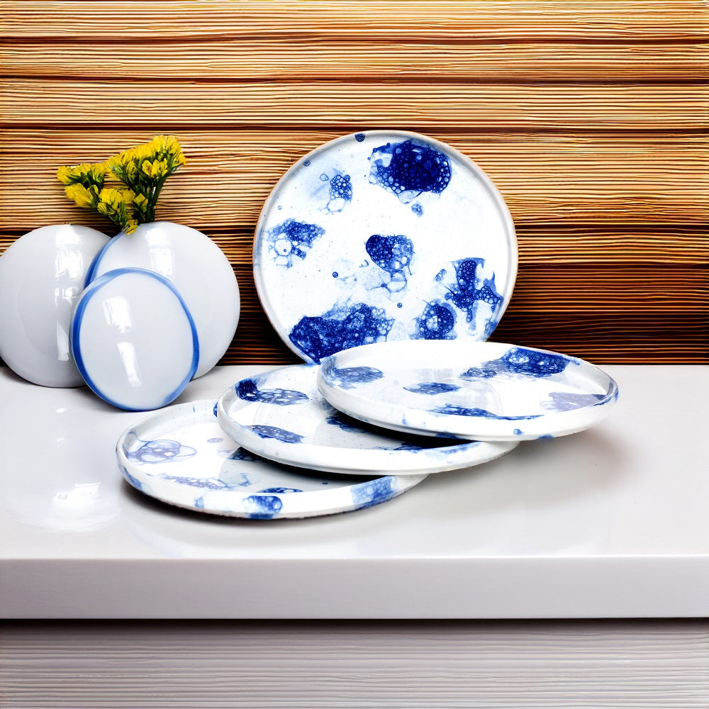 Tablejoy Edged Dinner Plate Set'4 Blu