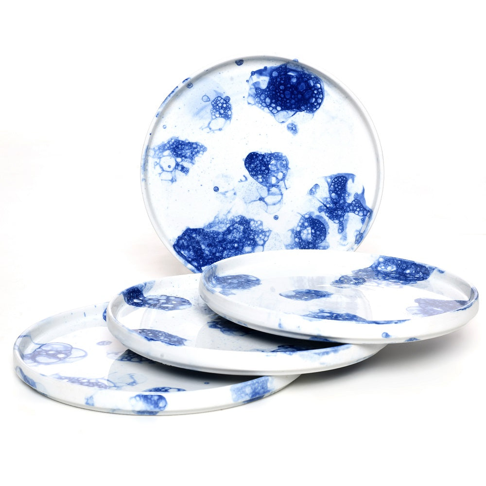Tablejoy Edged Dinner Plate Set'4 Blu