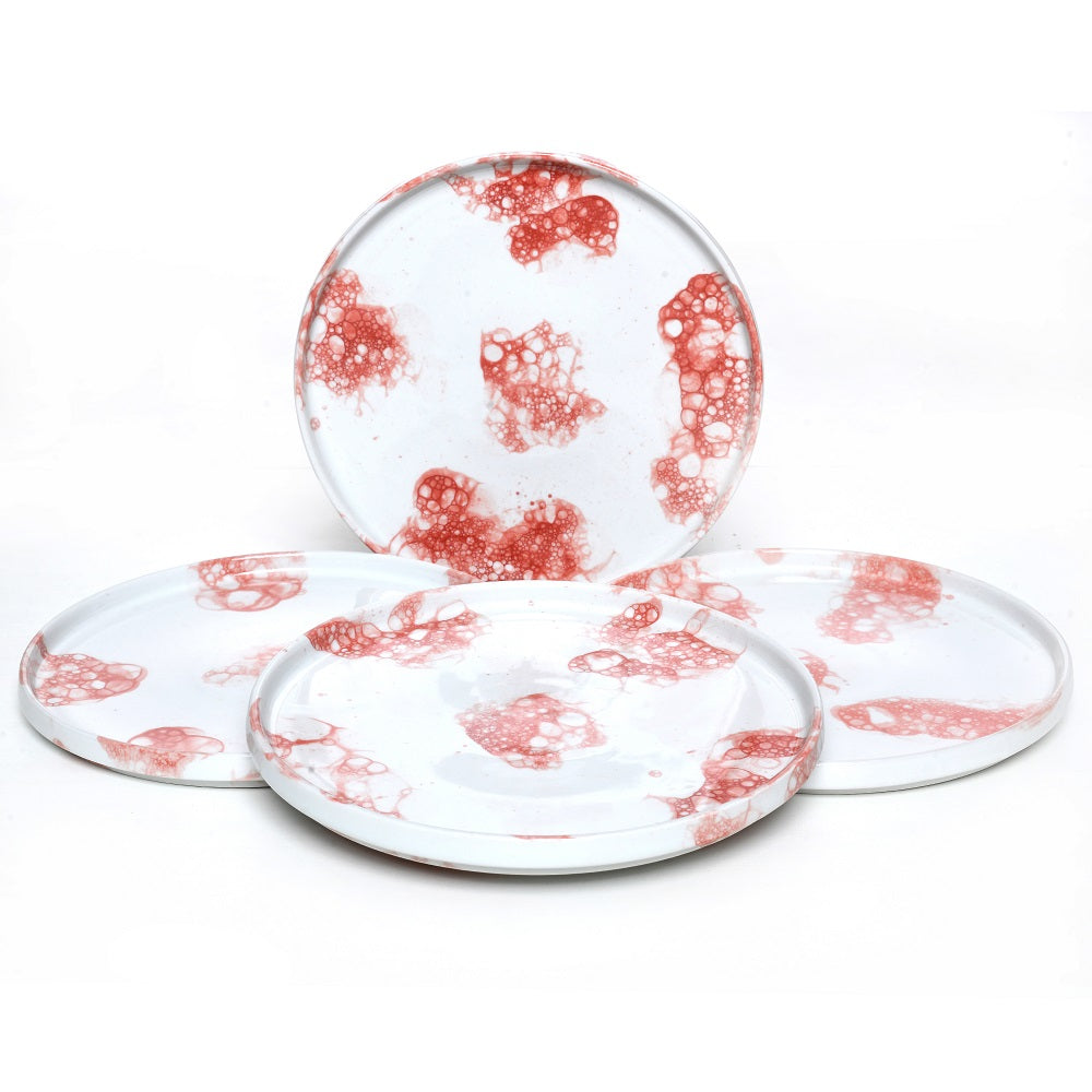 Tablejoy Edged Dinner Plate Set'4 Red