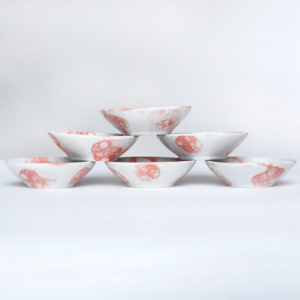 Tablejoy Dip Bowl Round Set'6 Red