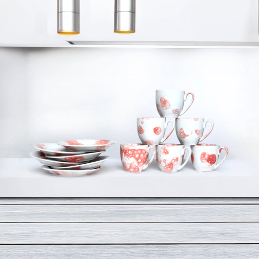 Tablejoy Cups & Saucer Set Set'12 Red