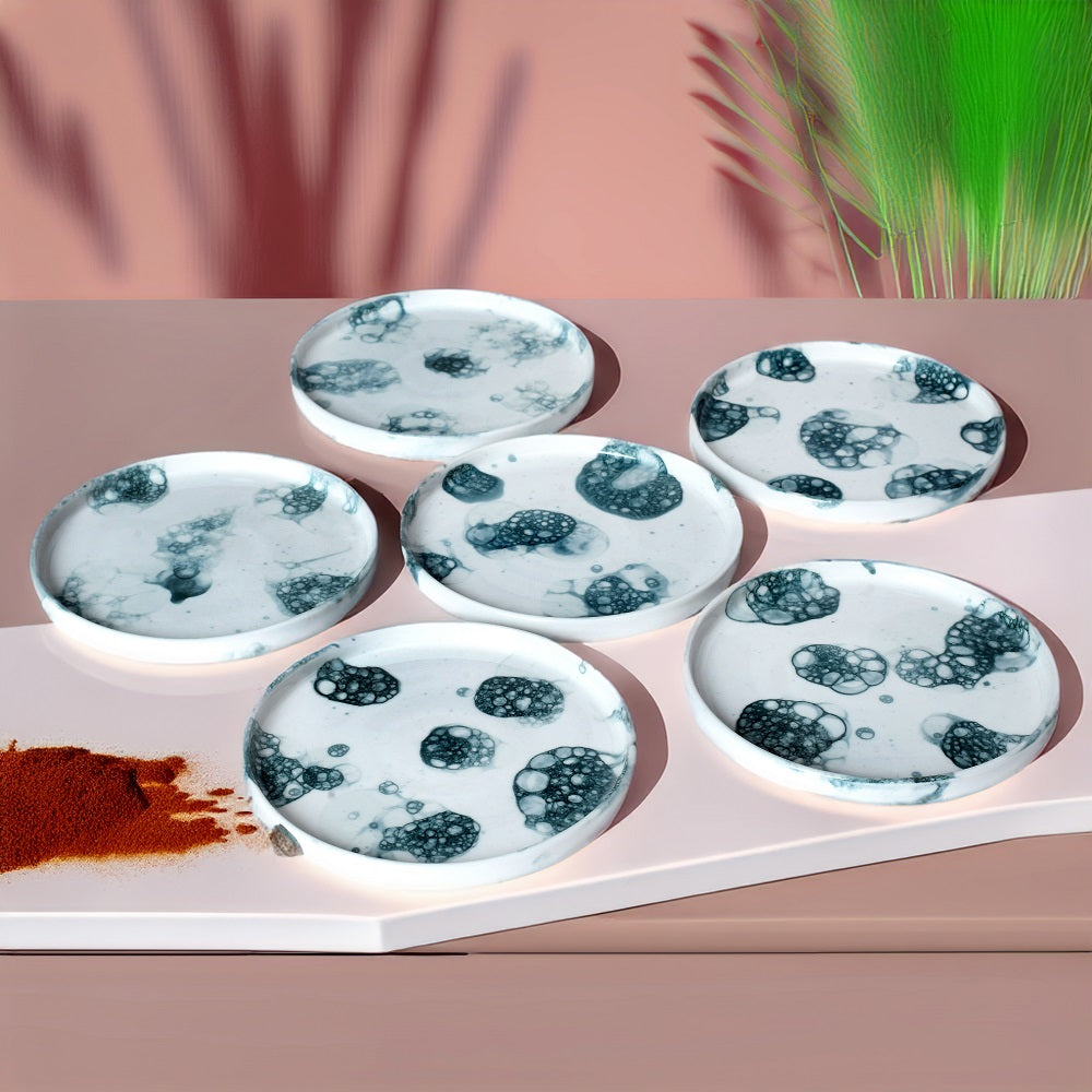Tablejoy Edged Snack Plate Set'6 Blk