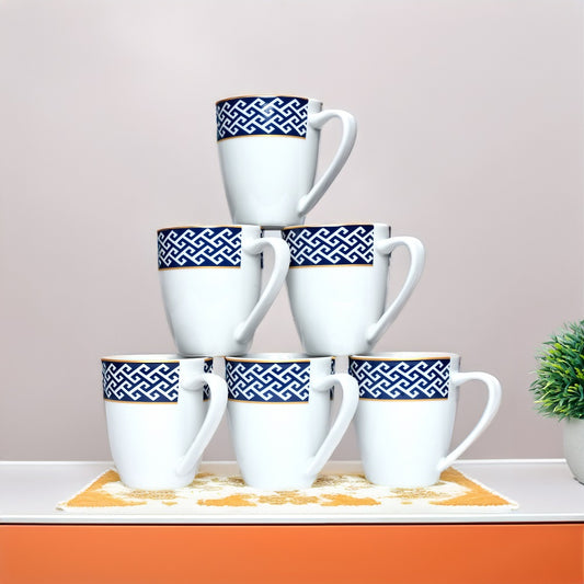 Tablejoy Tea Mugs Blue Chain Set Of 6