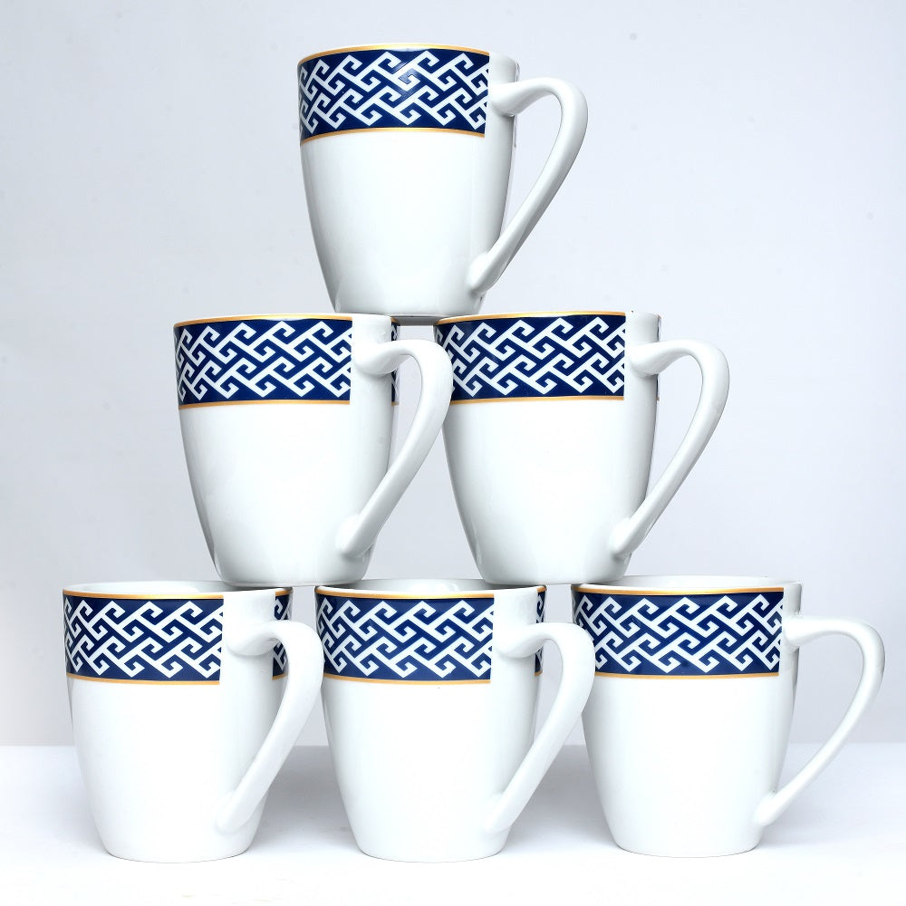 Tablejoy Tea Mugs Blue Chain Set Of 6