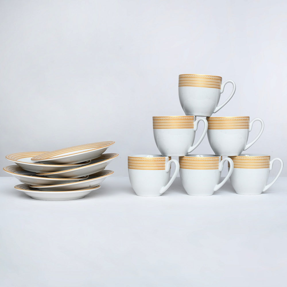 Tablejoy Cups & Saucer Set Metalic Set Of 12
