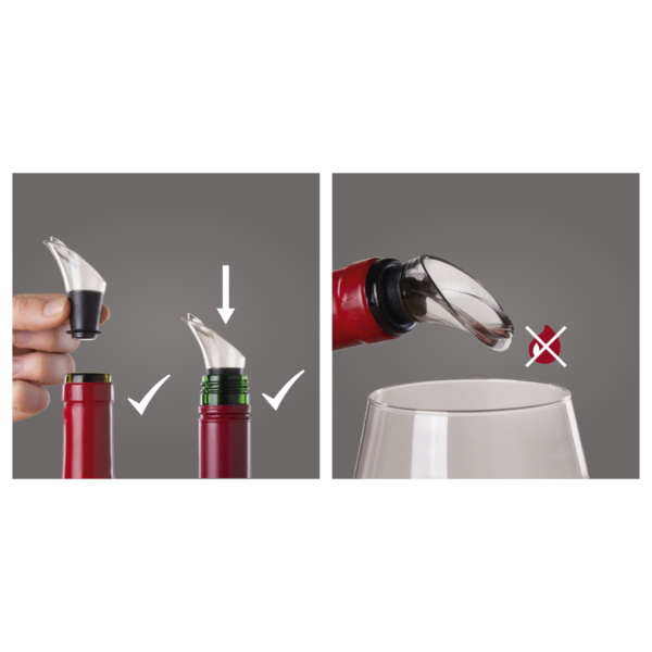 Vacu Vin Wine Server Crystal Black Set of 2