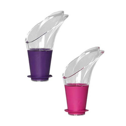 Vacu Vin Wine Server Crystal Pink/Purple Set of 2