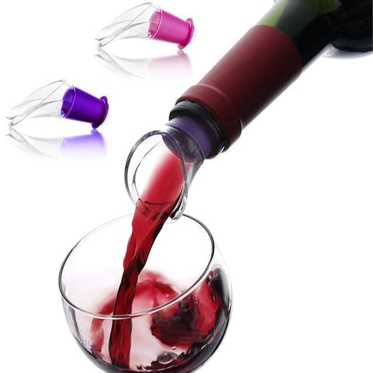 Vacu Vin Wine Server Crystal Pink/Purple Set of 2
