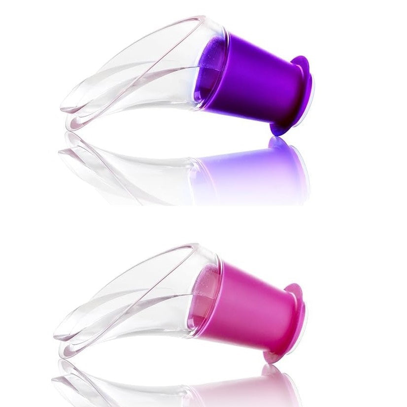 Vacu Vin Wine Server Crystal Pink/Purple Set of 2