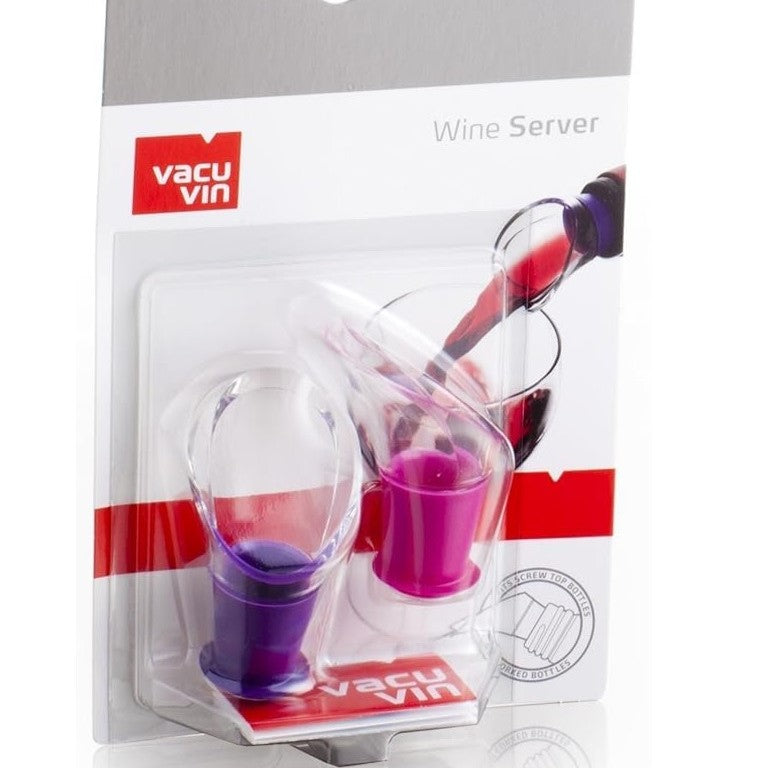 Vacu Vin Wine Server Crystal Pink/Purple Set of 2