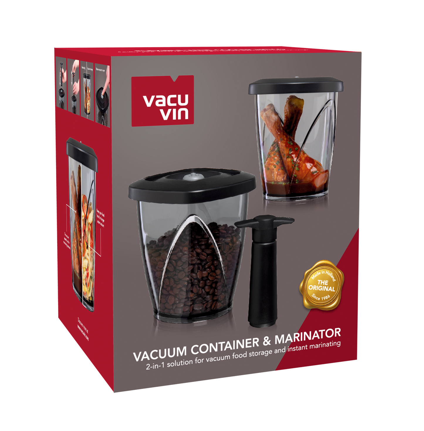 Vacu Vin VACCUM CONTAINER BLACK WITH PUMP SET'2