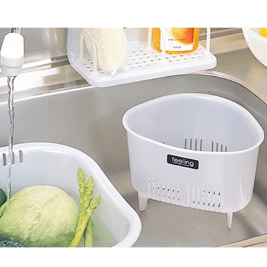 PLASTIC KITCHEN SINK WASTE BASKET WHITE
