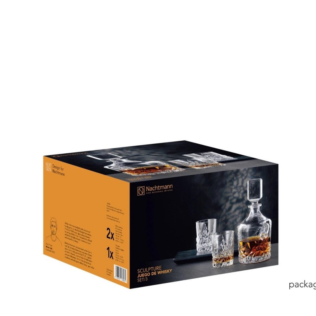 Nachtmann SCULPTURE DECANTER WITH WHISKY TUMBLER SET'3