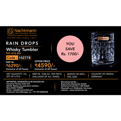 Nachtmann Raindrops Whisky Tumbler Set of 6