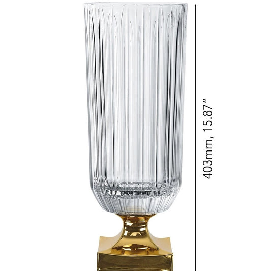Nachtmann Minerva Vase With Golden Foot 40Cm