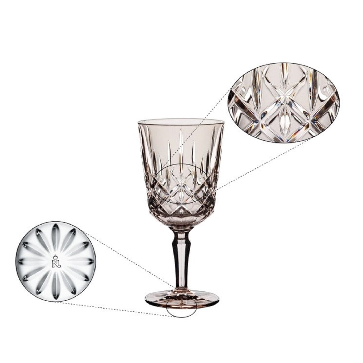 Nachtmann NOBLESSE COCKTAIL/WINE GLASS TAUPE SET'2