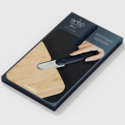 Art - Integrated Knife - Black Edition - Bread Bamboo cutting board with integrated bread knife