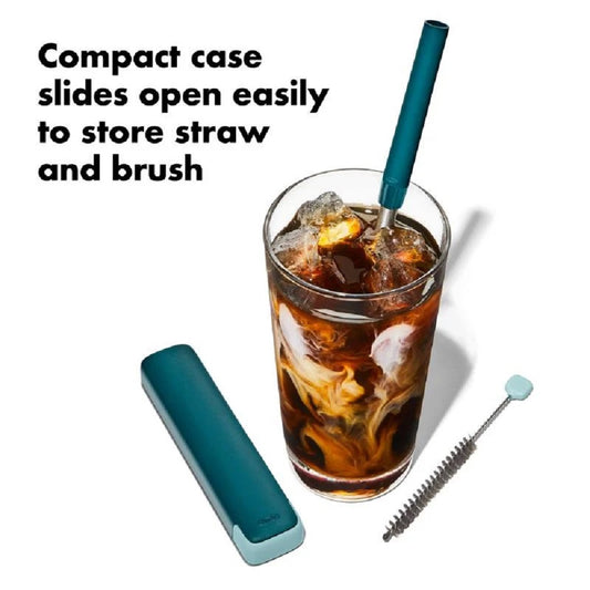 OXO GG COLLAPSIBLE STRAW WITH CASE - BLUE