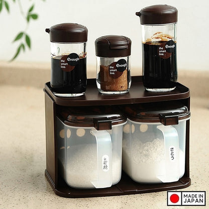 PLASTIC MINI SEASONING POT ORGANIZER - BROWN