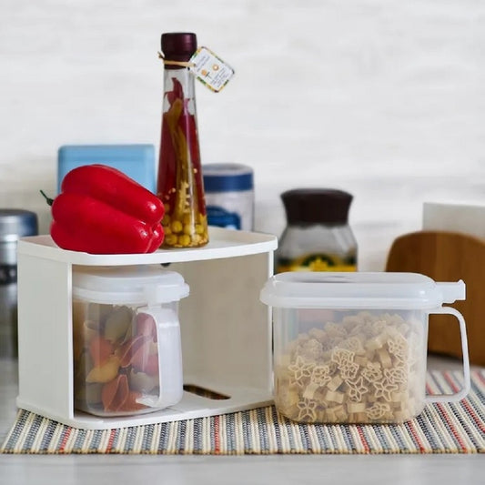 PLASTIC MINI SEASONING POT ORGANIZER - WHITE