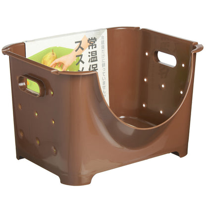 PLASTIC VEGETABLE STOCKER (WIDE) - BROWN