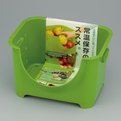 PLASTIC VEGETABLE STOCKER (WIDE) - GREEN