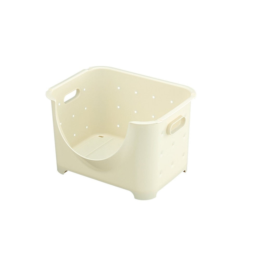PLASTIC VEGETABLE STOCKER (WIDE) - WHITE