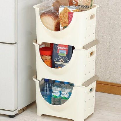 PLASTIC VEGETABLE STOCKER (WIDE) - WHITE